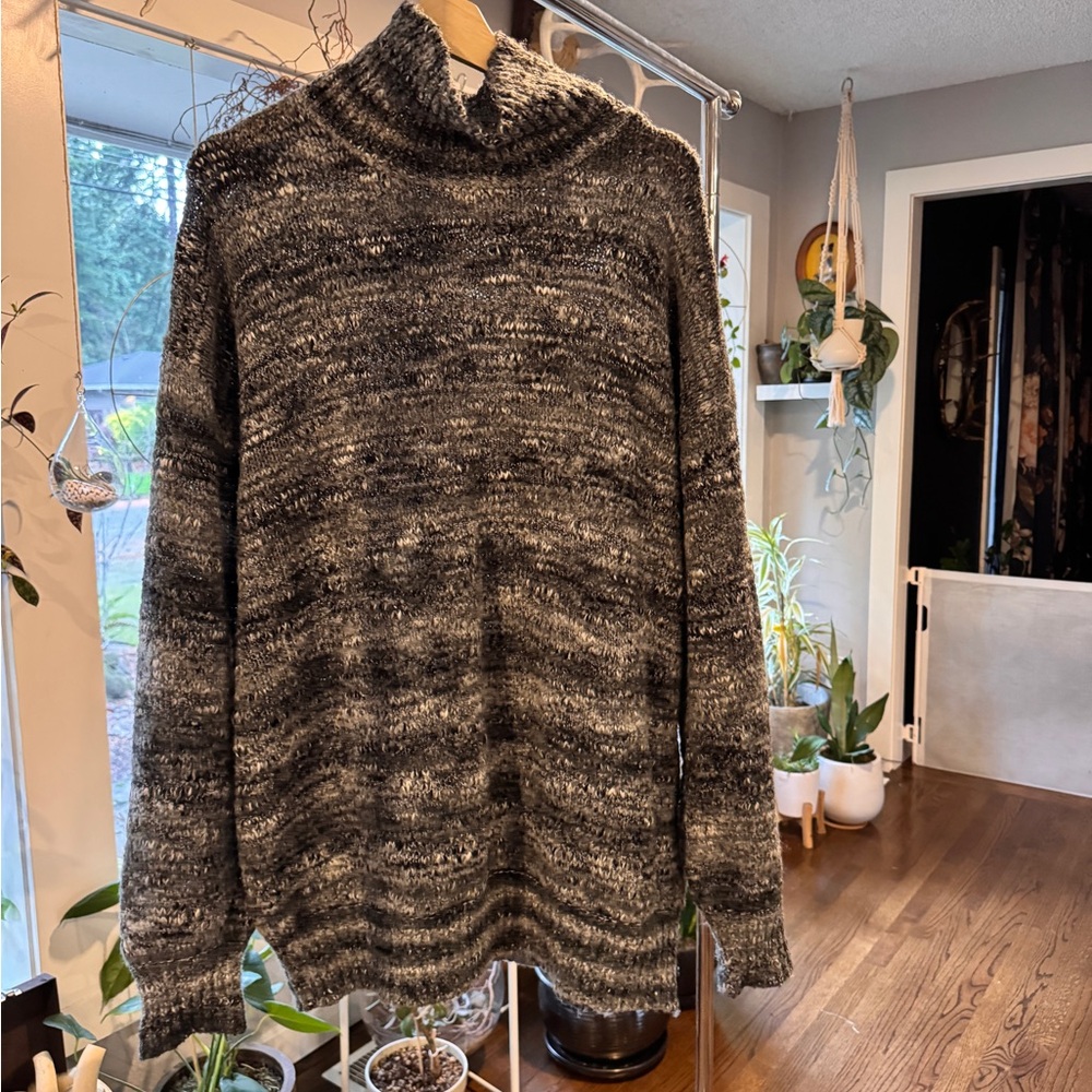 Leith Charcoal and Ash Turtleneck Sweater